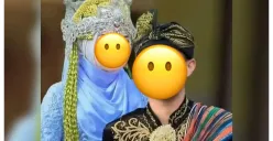 Pengantin viral asal Lombok, Rodi Handika dan Nurdiana . (Sumber: X/@RacoonEntID)