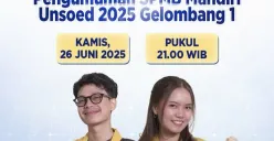 Link Unsoed Pengumuman Mandiri Hari Ini Kamis 26 Juni 2025 Lengkap dengan Jadwalnya (Sumber: Instagram/unsoedofficial_1963)