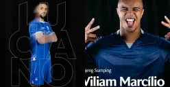 Potret dua pemain anyar Persib Bandung, Luciano Guaycochea (kiri) dan Wiliam Marcilio (kanan) yang disebut membuat lini tengah dan serang Maung Bandung makin gahar. (Sumber: Persib)