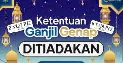 Aturan sistem ganjil genap di Jakarta ditiadakan pada 27 Juni 2025 sehubungan libur nasional Tahun Baru Islam. (Sumber: Instagram/@dishubdkijakarta.)