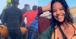 Potret proses evakuasi jenazah Juliana Marins, pendaki Brasil yang terjatuh di Gunung Rinjani. (Sumber: X)