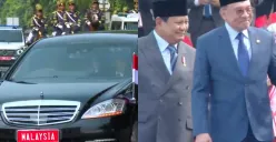 Tangkapan Layar. Kedatangan PM Malaysia Anwar Ibrahim disambut meriah oleh Presiden Prabowo Subianto. Dikawal pasukan berkuda dan disambut ratusan pelajar. (Sumber: YouTube/Sekretariat Presiden)