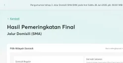 Cek pengumuman kelulusan SPMB Jatim 2025 Tahap 3 lewat Jalur Domisili. (Sumber: Website/spmbjayim.net)