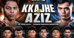 Aziz “The Crauzer” Calim melontarkan ucapan “tak antemi parlente” saat sesi face-to-face melawan Jekson “Kkajhe” Karmela di Byon Combat Showbiz 5, Sabtu 28 Juni 2025. Frasa ini viral dan menambah tensi pertandingan. (Sumber: Dok/Byon Combat)