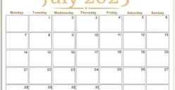 Ilustrasi - Kalender Juli 2025 tidak ada hari libur nasional ataupun cuti bersama. (Sumber: Pinterest/etzy)