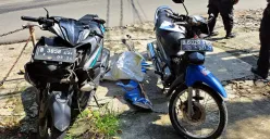 Dua unit sepeda motor yang terlibat dalam kecelakaan maut di Jalan Proklamasi, Sukmajaya, Kota Depok, Sabtu, 1 Maret 2025. (Sumber: Dok. Gakkum Lantas Polres Depok)