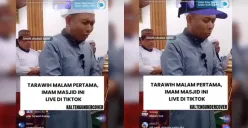 Dalam video viral di TikTok, terlihat seorang imam salat Tawarih melakukan live streaming hingga diberi gift. (Sumber: TikTok/@kaltengundercover)