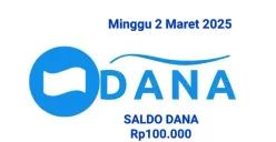 Saldo DANA Rp100.000 sudah bisa diklaim ke dompet elektronik hari ini Minggu 2 Maret 2025. (Sumber: Poskota/Gabriel Omar Batistuta)