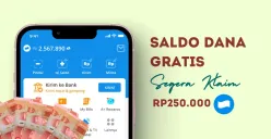 Informasi saldo DANA gratis Rp250.000 dari link DANA Kaget. (Sumber: Poskota/Della Amelia)