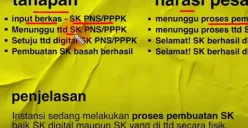 Proses penetapan NIP CPNS dan P3K melibatkan beberapa tahapan, mulai dari pengusulan hingga penandatanganan SK. Pantau terus perkembangannya melalui Mola BKN! (Sumber: Youtube/@Calon Guru)