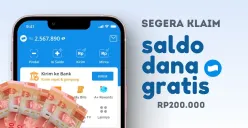 Klaim saldo DANA gratis Rp200.000 dari link DANA Kaget. (Sumber: Poskota/Della Amelia)