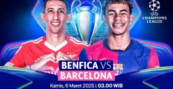 Link live streaming Benfica vs Barcelona di leg pertama 16 besar Liga Champions Eropa. (Sumber: Vidio)