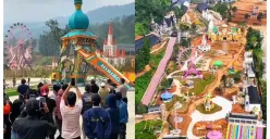 Gubernur Jawa Barat Dedi Mulyadi membongkar Wisata Hibisc Fantasy yang beroperasi di Kawasan Puncak karena melanggar perizinan. Wisata tersebut dikelola oleh PT Jaswita yang merupakan BUMD Provinsi Jabar. (Sumber: Capture Instagram Indodrone)