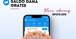 Klaim saldo DANA gratis Rp270.000 dari link DANA Kaget.