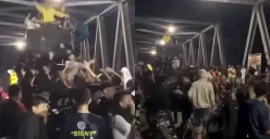 Sekelompok anak muda memblokir jalan saat membangunkan sahur dengan musik DJ. (Sumber: Tangkap Layar Instagram/@fakta.indo)