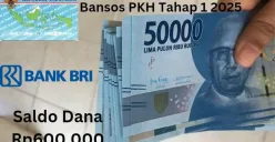 Selamat NIK e-KTP kamu berhasil terima saldo dana Rp600.000 dari subsidi bansos PKH tahap 1 2025 via Rekening BRI. (Sumber: Poskota/Gabriel Omar Batistuta)