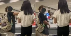 Tindakan seorang ibu memukul terduga anak perempuannya di Bandara Lombok. (Sumber: Tangkap Layar Instagram/@medsos_rame)