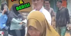 Wapres Gibran Rakabuming Raka dicueki ibu-ibu saat melakukan peninjauan dan memberikan bantuan di lokasi banjir Bekasi. (Sumber: Tangkap layar TikTok/@bungtoms_)