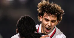 Joao Felix merayakan gol AC Milan ke gawang Lecce. (Sumber: Instagram @acmilan)