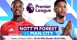 Link live streaming Nottingham Forest vs Manchester City, Sabtu, 8 Maret 2025. (Sumber: Vidio)