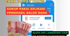 Ilustrasi klaim uang dari aplikasi penghasil saldo DANA gratis (Sumber: Poskota/Rivera Jesica Souisa)