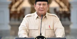 Potret Presiden Prabowo Subianto menegaskan tidak akan mundur menghadapi para koruptor walau selangkah pun. (Sumber: presidenri.go.id)