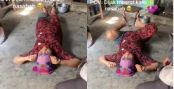 Seorang ibu-ibu di Banyuwangi pura-pura kesurupan saat ditagih utang oleh bank keliling. (Sumber: Tangkap Layar Instagram/@mood.jakarta)