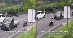 Aksi dugaan patwal tendang motor mendapat sorotal netizen hingga menjadi viral di media sosial. (Sumber: X/@WagimanDeep212_)