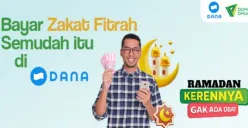 Poster bayar zakat fitrah melalui DANA. (Sumber: DANA)