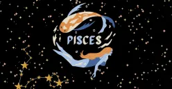 Ilutrasi lambang Pisces di ramalan zodiak cinta hari ini. (Sumber: Canva/Syifa Luthfiyah)