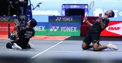 Leo Rolly Carnando/Bagas Maulana berhasil menembus final All England 2025 (Sumber: @INABadminton)