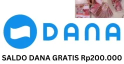 Saldo DANA gratis Rp200.000 bisa Anda klaim ke dompet elektronik. (Sumber: Poskota/Gabriel Omar Batistuta)