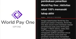 Para investor WPOne semakin dirugikan setelah penarikan dana terus diundur dengan alasan yang mencurigakan. (Sumber: Facebook/Wpone Indonesia)