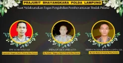 3 polisi Polres Way Kanan Lampung tewas ditembak oleh anggota TNI, saat melakukan penggerebekan judi sabung ayam. (IG gegana_id)