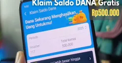 Tangkapan layar klaim saldo DANA garatis Rp500.000 di dompet elektronik. (Sumber: YouTube/Bang Wicak Cuy)