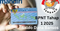 saldo dana bansos Rp600.000 dari subsidi BPNT tahap 1 2025 cair ke Rekening Bank Mandiri milik NIK e-KTP atas nama Anda. (Sumber: Poskota/Gabriel Omar Batistuta)