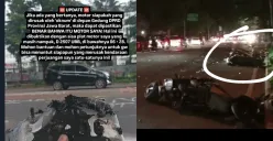 Motor rusak dan terbakar dalam aksi demo tolak UU TNI yang berujung ricuh di Bandung pada Jumat, 21 Maret 2025 (Sumber: X/@rf***)