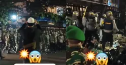 TNI dan Polri dinilai langgar Konvensi Jenewa dalam aksi tolak UU TNI di Malang (Sumber: X/@barengwarga)