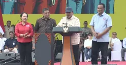 Presiden Prabowo Subianto tampil menyampaikan orasi politik dalam peringatan Hari Buruh Internasional (May Day) 2025. (Sumber: YouTube/ Sekretariat Presiden)