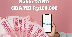Saldo DANA Gratis Rp100.00 berhasil Anda terima. (Sumber: Poskota/Syania Nurul Lita Baikuni)