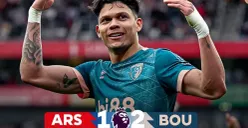 Arsenal takluk 1-2 dari Bournemouth, Sabtu, 3 Mei 2025. (Sumber: @afcb)
