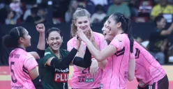 Gresik Petrokimia mengalahkan Jakarta Electric PLN di laga terakhir final four Proliga 2025. (Sumber: Humas Proliga)