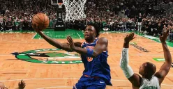OG Anunoby, salah satu pemain yang tampil gemilang saat New York Knicks mengalahkan Boston Celtics di game 1 semifinal wilayah timur playoff NBA 2025. (Sumber: Instagram @nyknicks)