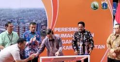 Gubernur Jakarta Pramono Anung beserta Wakil Gubernur Jakarta Rano Karno meresmikan Rusun Jagakarsa, Jakarta Selatan, Kamis, 8 Mei 2025. (Sumber: Poskota/Muhammad Tegar Jihad Al Faruq)
