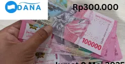 Kamu bisa klaim saldo DANA Rp300.000 hari ini Jumat 9 Mei 2025 ke dompet elektronik. (Sumber: Poskota/Gabriel Omar Batistuta)