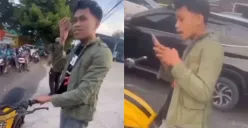 Seorang pengendara motor mengaku anak pensiunan polisi saat diberhentikan polantas di Maros. (Sumber: Tangkap Layar Instagram/@medsoszone)