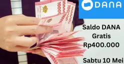 Selamat Anda bisa klaim saldo DANA gratis Rp400.000 cair ke dompet elektronik Sabtu 10 Mei 2025. (Sumber: Poskota/Gabriel Omar Batistuta)