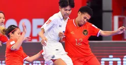 Timnas Futsal Putri Indonesia saat menghadapi Thailand di laga kedua Grup C Piala Asia Futsal Putri 2025. (Sumber: Instagram @timnasfutsal)