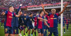 Para pemain Barcelona merayakan kemenangan 4-3 atas Real Madrid di pekan 36 La Liga Spanyol 2024-25. (Sumber: Instagram @fcbarcelona)