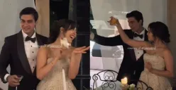 Gosip hubungan Gisel dan Cinta Brian semakin kuat usai kemesraan mereka di acara nikahan Luna Maya dan Maxime Bouttier. (Sumber: X/@999o7i)